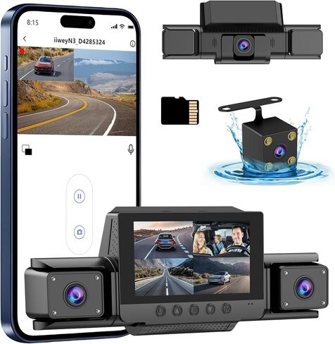 4 Channel Dash Cam 360° View,4K Front and Rear Inside Left Right,Full HD Dash Camera for Cars,Included 32GB Card,Built-in 5G WiFi GPS & APP Control, 3" IPS Screen, 24H Parking Mode in Saudi Arabia