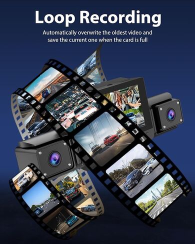 4 Channel Dash Cam 360° View,4K Front and Rear Inside Left Right,Full HD Dash Camera for Cars,Included 32GB Card,Built-in 5G WiFi GPS & APP Control, 3" IPS Screen, 24H Parking Mode in Saudi Arabia