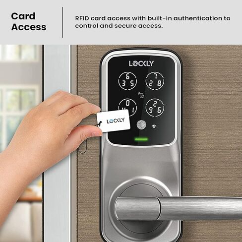 Lockly Secure Plus، قفل ذكي ببطاقة RFID، قفل باب دخول بدون مفتاح، لوحة مفاتيح PIN Genie®، مستشعر بيومتري ثلاثي الأبعاد لبصمات الأصابع، قفل تلقائي - برونزي فينيسي (PGD628FCVB) - إصدار مزلاج in Kuwait