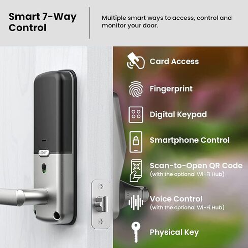 Lockly Secure Plus، قفل ذكي ببطاقة RFID، قفل باب دخول بدون مفتاح، لوحة مفاتيح PIN Genie®، مستشعر بيومتري ثلاثي الأبعاد لبصمات الأصابع، قفل تلقائي - برونزي فينيسي (PGD628FCVB) - إصدار مزلاج in Kuwait