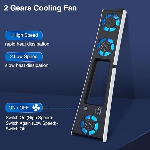 مروحة تبريد لنظام PS5 Slim، مروحة هادئة مع مؤشر ضوء LED أزرق، مروحة تبريد مضيف وحدة التحكم in Kuwait