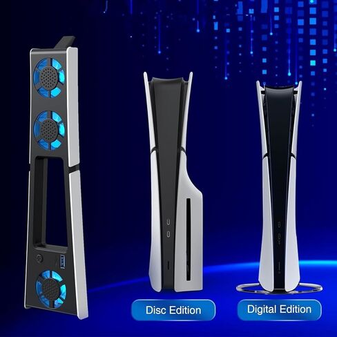مروحة تبريد لنظام PS5 Slim، مروحة هادئة مع مؤشر ضوء LED أزرق، مروحة تبريد مضيف وحدة التحكم in Kuwait