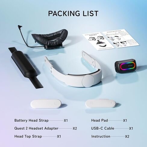 Head Strap with Battery Pack for Oculus/Meta Quest 2-10000mAh Battery Pack Extend 2-4H Playtime - VR Stocking Stuffers for Men - Adjustable Elite Strap Replacement Accessories for Oculus/Meta Quest 2 in Saudi Arabia