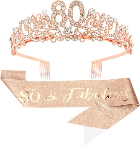 CIEHER 13th Birthday Crown and Sash Pearl Pin Set for 13th Birthday Decorations for Girls, Official Teenager Sash 13 Birthday Party Favors in Saudi Arabia