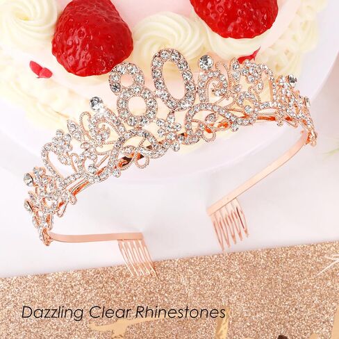 CIEHER 13th Birthday Crown and Sash Pearl Pin Set for 13th Birthday Decorations for Girls, Official Teenager Sash 13 Birthday Party Favors in Saudi Arabia