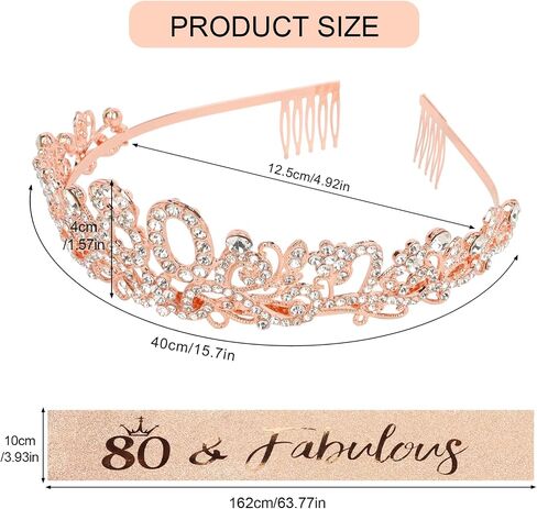 CIEHER 13th Birthday Crown and Sash Pearl Pin Set for 13th Birthday Decorations for Girls, Official Teenager Sash 13 Birthday Party Favors in Saudi Arabia