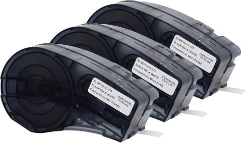 M21-375-499 Nylon Label Tape - M210 Labels for Cable Wire, Compatible with BMP21 Plus BMP21 Lab Printer, Black On White, High Adhesion, High & Low Temperature Resistantance in Saudi Arabia