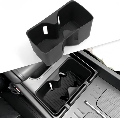 حشوات حامل أكواب لوحدة التحكم المركزية لسيارة Toyota 4Runner 2026 2025 (الجيل السادس)، ملحقات داخلية حامل أكواب TPE لـ 2025-2026 4 Runner، أسود in Kuwait