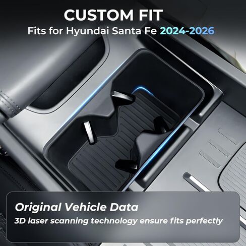 حشوات حامل أكواب لوحدة التحكم المركزية لسيارة Toyota 4Runner 2026 2025 (الجيل السادس)، ملحقات داخلية حامل أكواب TPE لـ 2025-2026 4 Runner، أسود in Kuwait