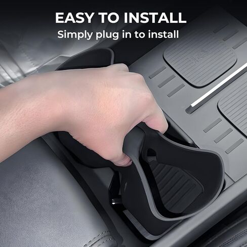 حشوات حامل أكواب لوحدة التحكم المركزية لسيارة Toyota 4Runner 2026 2025 (الجيل السادس)، ملحقات داخلية حامل أكواب TPE لـ 2025-2026 4 Runner، أسود in Kuwait