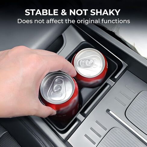 حشوات حامل أكواب لوحدة التحكم المركزية لسيارة Toyota 4Runner 2026 2025 (الجيل السادس)، ملحقات داخلية حامل أكواب TPE لـ 2025-2026 4 Runner، أسود in Kuwait