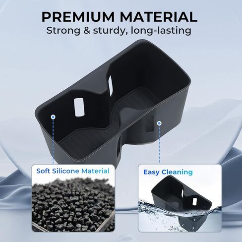 حشوات حامل أكواب لوحدة التحكم المركزية لسيارة Toyota 4Runner 2026 2025 (الجيل السادس)، ملحقات داخلية حامل أكواب TPE لـ 2025-2026 4 Runner، أسود in Kuwait