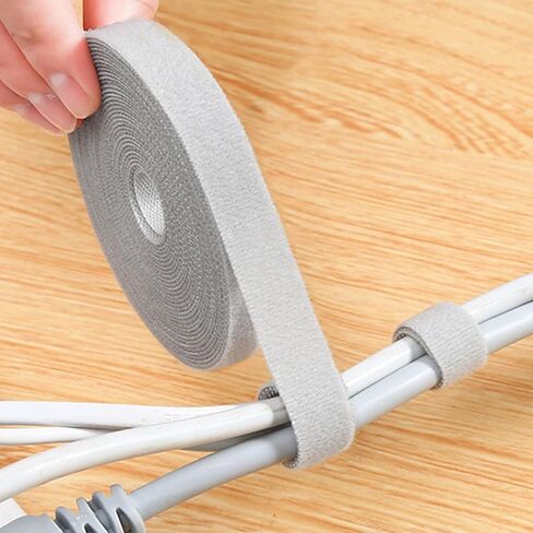 Reusable Cable Management Tie Roll, Multi-Purpose Adjustable Hook and Loop Cord Organizer for Wires, Data Cable Storage, Home Office Use in Saudi Arabia