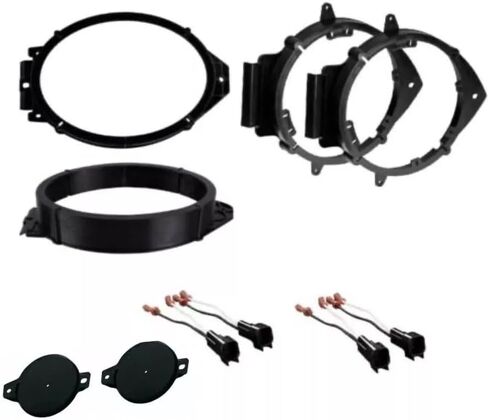 6x9 Front + 6.5" 6.75" Rear Door Car Stereo Speaker Install Adapter Plates + Tweeter Mounts w/Speaker Wire Connectors -Made for Some Chevrolet GMC GM -Compatible Vehicles Listed Below in Saudi Arabia