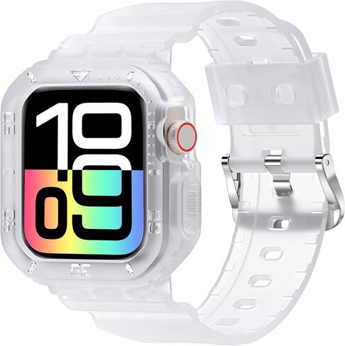 DABAOZA متوافق مع سوار ساعة Apple الشفاف مقاس 44 مم 40 مم 45 مم 41 مم 38 مم، حزام TPU شفاف متين وشفاف للنساء والرجال من مادة TPU لـ iWatch SE 3 2 1 Series 9 8 7 6 5 4 3 2 1 in Kuwait