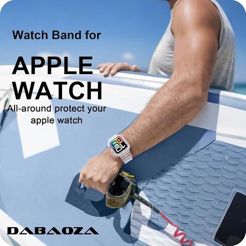 DABAOZA متوافق مع سوار ساعة Apple الشفاف مقاس 44 مم 40 مم 45 مم 41 مم 38 مم، حزام TPU شفاف متين وشفاف للنساء والرجال من مادة TPU لـ iWatch SE 3 2 1 Series 9 8 7 6 5 4 3 2 1 in Kuwait