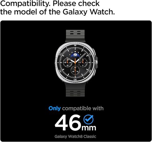 Spigen Bezel Tune Pro (Diver) Designed for Samsung Galaxy Watch 8 Classic 46mm Bezel Ring Protector with Case (2025) - Black in Kuwait