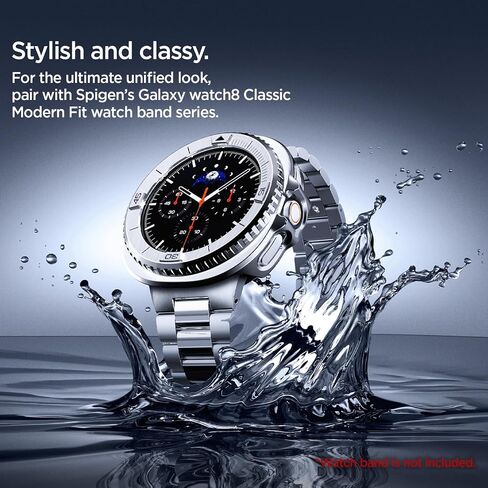 Spigen Bezel Tune Pro (Diver) Designed for Samsung Galaxy Watch 8 Classic 46mm Bezel Ring Protector with Case (2025) - Black in Kuwait