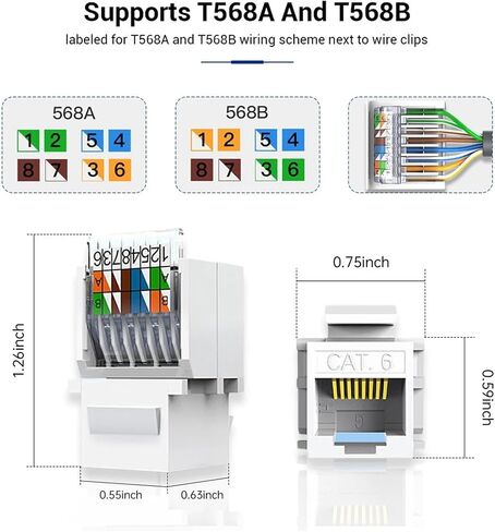 10 قطع مقابس Cat6 Cat5e RJ45، لا حاجة لوحدة أدوات الأسلاك (غير متوافقة مع لوحة التوصيلات (CAT6 10 قطع) in Kuwait
