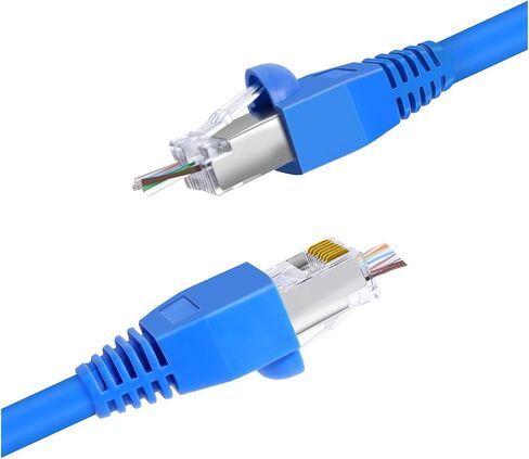 50 قطعة RJ45 Cat6 CAT5E موصل مستقيم محمي وتمهيد تخفيف الضغط مطلي 8P8C RJ45 وحدات (محمية) in Kuwait