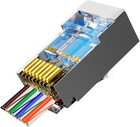 50 قطعة موصلات RJ45 Cat5e Cat6 30μ مطلية 3-Pin 8P8C وحدات - 1.1 مم (UTP Cat6-1.1mm) in Kuwait