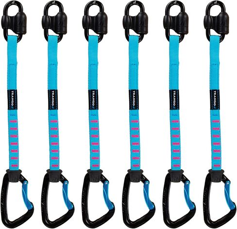 Trango Reaction World Cup Quickdraw - Wiregate Sport Climbing Quickdraw لصالة الألعاب الرياضية وتسلق الصخور في الهواء الطلق مع عظمة دوج عريضة لسهولة القص، 15-100 سم، مفردة و6 عبوات in Kuwait