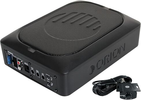 Orion XTR Series XTR8US مضخم صوت السيارة الذي يعمل تحت المقعد، قوة 1000 واط كحد أقصى، 250 واط RMS، 8 بوصات فرعية نشطة نحيفة، تعزيز صوت جهير قابل للتعديل - مكبر صوت مدمج للسيارات والشاحنات in Saudi Arabia