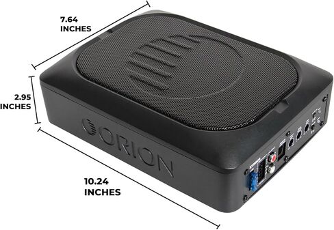 Orion XTR Series XTR8US مضخم صوت السيارة الذي يعمل تحت المقعد، قوة 1000 واط كحد أقصى، 250 واط RMS، 8 بوصات فرعية نشطة نحيفة، تعزيز صوت جهير قابل للتعديل - مكبر صوت مدمج للسيارات والشاحنات in Saudi Arabia