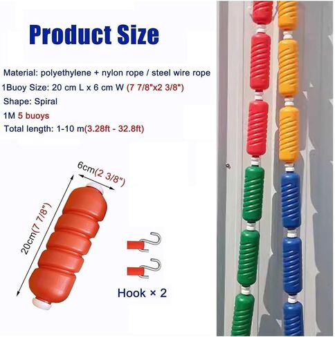 Pool Buoy,Pool Divider Rope Float, Lane Divider,Decoration Pool Safety Floating Line, Customizable Length Rope Float, Buoy Marker in Saudi Arabia
