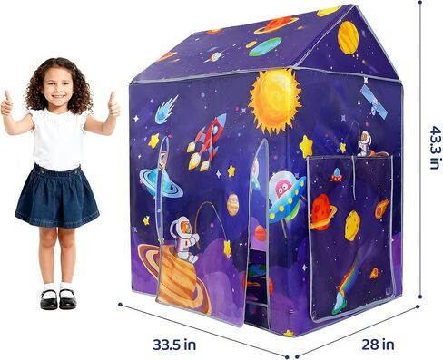 TTLOJ Gift for Christmas Cottage Style Play Tents with Small String Lights for Boys Girls, Castle Tent, Large Playhouse Toy for Toddler Play House, Teepee Tent Indoor Outdoor in Kuwait