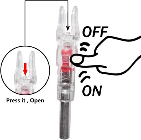 6PCS-New Lighted Nocks for Arrows with .244"/6.2mm Inside Diameter Led Nocks with Switch Button for Archery Hunting in Saudi Arabia