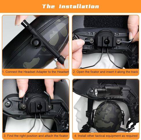 Qavctw التكتيكية خوذة السكك الحديدية سماعة محول تعليق قوس ل Airsoft حماية الأذن نظام السكك الحديدية قوس سريع in Kuwait