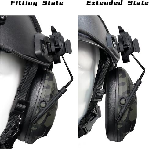 Qavctw التكتيكية خوذة السكك الحديدية سماعة محول تعليق قوس ل Airsoft حماية الأذن نظام السكك الحديدية قوس سريع in Kuwait