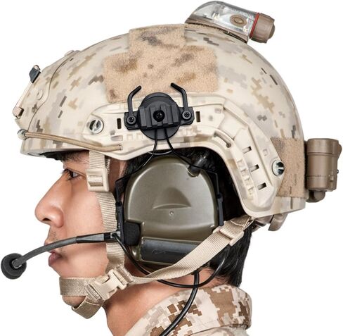 Qavctw التكتيكية خوذة السكك الحديدية سماعة محول تعليق قوس ل Airsoft حماية الأذن نظام السكك الحديدية قوس سريع in Kuwait