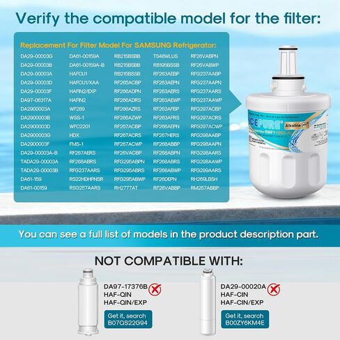 ICEPURE DA29-00003G NSF401&473&53&42&372Certified Refrigerator Water Filter, Replacement for Samsung DA29-00003A, Aqua-Pure Plus DA29-00003B, HAFCU1, RS22HDHPNSR RSG257AARS RF267AERS, HDX-FMS-1, 3Pack in Saudi Arabia