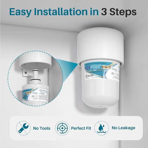 ICEPURE DA29-00003G NSF401&473&53&42&372Certified Refrigerator Water Filter, Replacement for Samsung DA29-00003A, Aqua-Pure Plus DA29-00003B, HAFCU1, RS22HDHPNSR RSG257AARS RF267AERS, HDX-FMS-1, 3Pack in Saudi Arabia