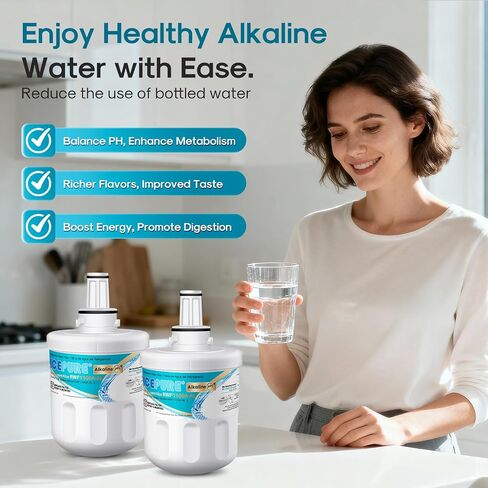 ICEPURE DA29-00003G NSF401&473&53&42&372Certified Refrigerator Water Filter, Replacement for Samsung DA29-00003A, Aqua-Pure Plus DA29-00003B, HAFCU1, RS22HDHPNSR RSG257AARS RF267AERS, HDX-FMS-1, 3Pack in Saudi Arabia