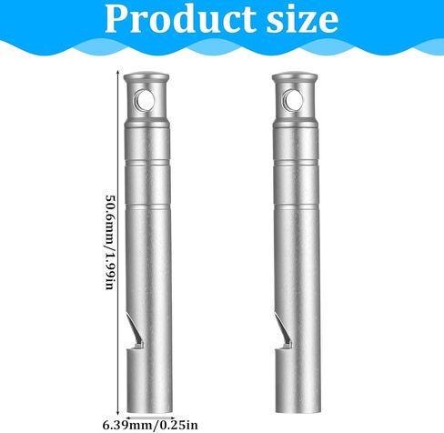 2Pcs Titanium Emergency Whistle 120db Safety Whistle with Lanyard Suitable for Camping Hiking Pet Training Coaching Sports Hang Around Your Neck (Silver) in Saudi Arabia