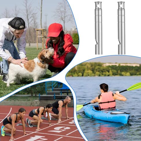 2Pcs Titanium Emergency Whistle 120db Safety Whistle with Lanyard Suitable for Camping Hiking Pet Training Coaching Sports Hang Around Your Neck (Silver) in Saudi Arabia