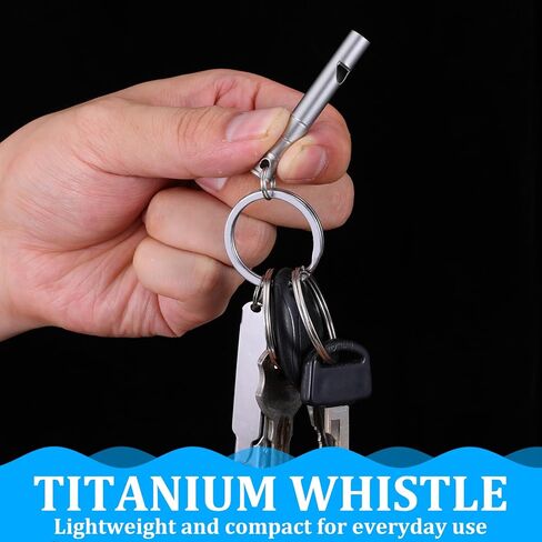 2Pcs Titanium Emergency Whistle 120db Safety Whistle with Lanyard Suitable for Camping Hiking Pet Training Coaching Sports Hang Around Your Neck (Silver) in Saudi Arabia