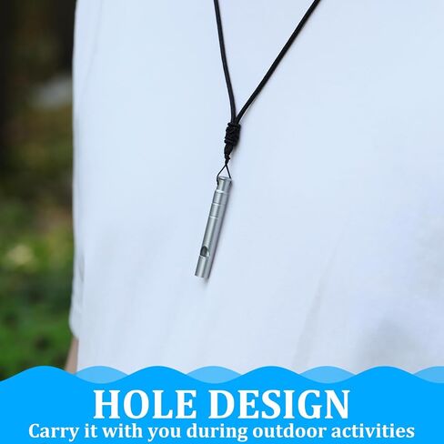 2Pcs Titanium Emergency Whistle 120db Safety Whistle with Lanyard Suitable for Camping Hiking Pet Training Coaching Sports Hang Around Your Neck (Silver) in Saudi Arabia
