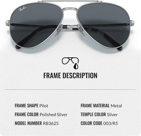 Ray-Ban RB3625 NEW AVIATOR Pilot Shape Sunglasses with Official Eyewear Kit Bundle in Saudi Arabia