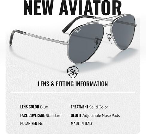 Ray-Ban RB3625 NEW AVIATOR Pilot Shape Sunglasses with Official Eyewear Kit Bundle in Saudi Arabia