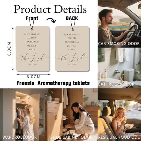Christian air freshener for car 4Pcs, bow and jesus Hanging Scents for Car Lovers, Bible Quote Gift Air Freshener Hanging in Car Wardrobe Drawer or Book. in Saudi Arabia