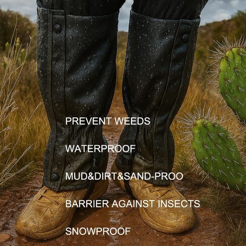 جراميق المشي لمسافات طويلة قابل للتعديل للرجال والنساء، مقاوم للماء وجيد التهوية، جراميق الساق المتين للصيد والثلج والرحلات في الهواء الطلق، جراميق للأحذية ذات الأشرطة المعززة in Kuwait