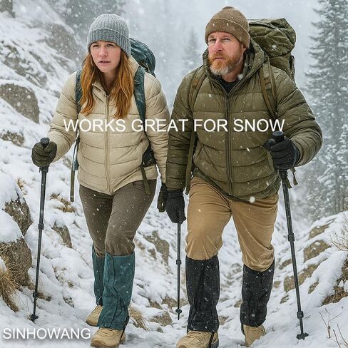 جراميق المشي لمسافات طويلة قابل للتعديل للرجال والنساء، مقاوم للماء وجيد التهوية، جراميق الساق المتين للصيد والثلج والرحلات في الهواء الطلق، جراميق للأحذية ذات الأشرطة المعززة in Kuwait