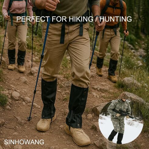 جراميق المشي لمسافات طويلة قابل للتعديل للرجال والنساء، مقاوم للماء وجيد التهوية، جراميق الساق المتين للصيد والثلج والرحلات في الهواء الطلق، جراميق للأحذية ذات الأشرطة المعززة in Kuwait