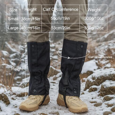 جراميق المشي لمسافات طويلة قابل للتعديل للرجال والنساء، مقاوم للماء وجيد التهوية، جراميق الساق المتين للصيد والثلج والرحلات في الهواء الطلق، جراميق للأحذية ذات الأشرطة المعززة in Kuwait