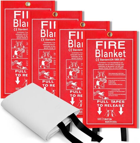 FJNATINH Fire Blankets Emergency for Home - 1 Pack 40' x 40' Fiberglass Blanket for Kitchen and Home (8) in Saudi Arabia