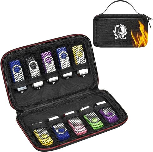 Fireproof Flash Drive Case 10 XL Slots, USB Case Compatible with Sandisk/for PNY/for Enfain USB etc. Thumb Drive Holder Storage with Handle for Office Travel Home Use -Black (Bag Only) in Saudi Arabia